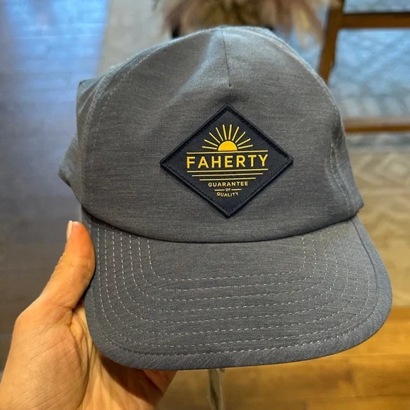 Faherty Faded Navy Cap with Yellow Patch - Picture 1 of 6